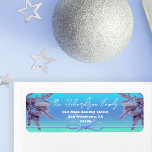 Winter Snowy Bow Tie Pine Branches Return Address<br><div class="desc">Add a touch of elegance to your holiday cards and packages with this customisable Christmas return address label. The label features a beautiful blue and purple colour scheme, set against a snowy background adorned with pine branches. A blue ribbon at the bottom adds a festive touch. The label provides a...</div>