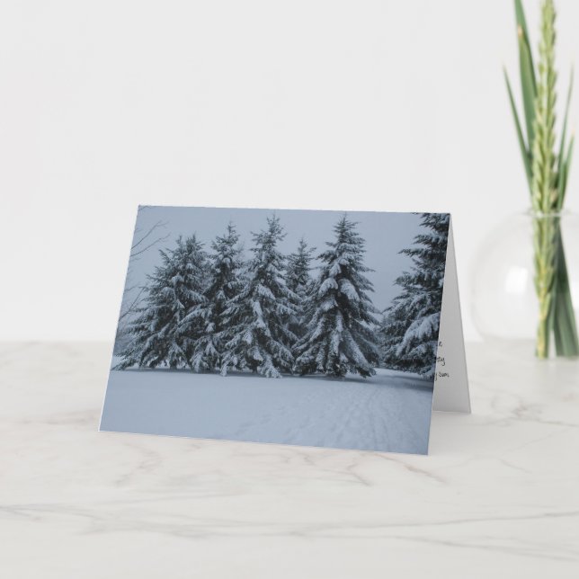 Winter Snowy Cedars Card (Front)