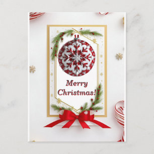 ❄️ Winter Snowy Frame Elegance ✨ Festive Holiday Postcard