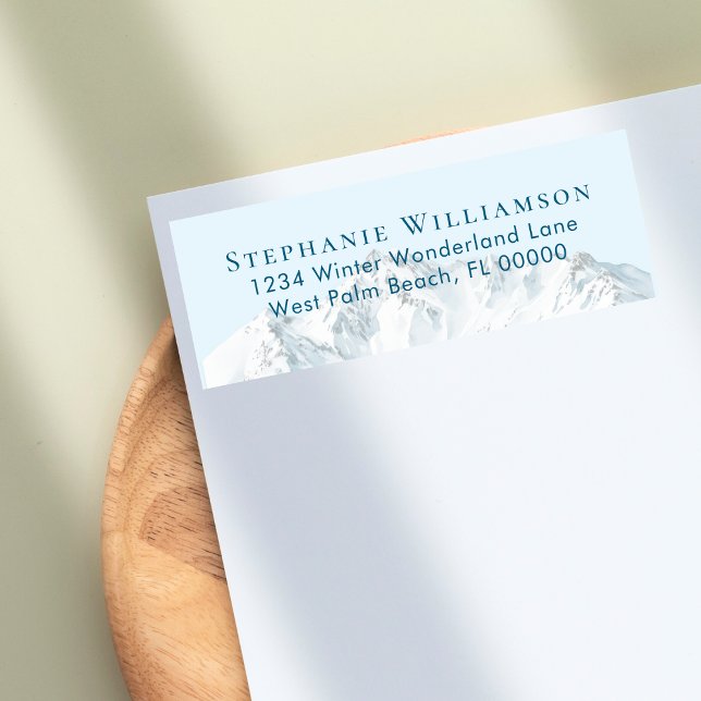 Winter Snowy Mountain Blue Sky Return Address (Creator Uploaded)