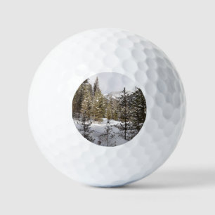 Winter Snowy Mountain Scene in Montana Golf Balls