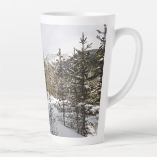 Winter Snowy Mountain Scene in Montana Latte Mug