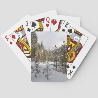 Winter Snowy Mountain Scene in Montana Playing Cards