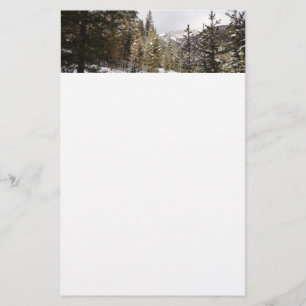 Winter Snowy Mountain Scene in Montana Stationery
