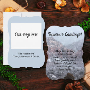 Winter Snowy Mountains Personalised Holiday Card