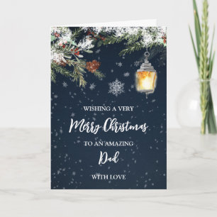 Winter Snowy Night Dad Merry Christmas Card