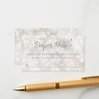 Winter snowy pastel baby shower diaper raffle