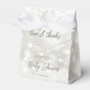 Winter snowy pastel colors baby shower thank you  favour box