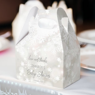 Winter snowy pastel colours baby shower thank you favour box