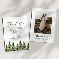 Winter Snowy Pine Tree Custom Photo Wedding