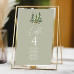 Winter Snowy Pine Tree Forest Wedding Table Number<br><div class="desc">This is a Winter Snowy Pine Tree Forest Wedding Table Number w/ Names!</div>