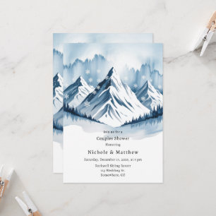 Winter Snowy Pine Wreath Couples Shower Invitation