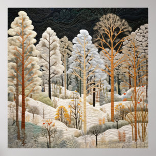 Winter Snowy Quilt Poster