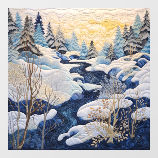 Winter Snowy Quilt Window Cling (Sheet)