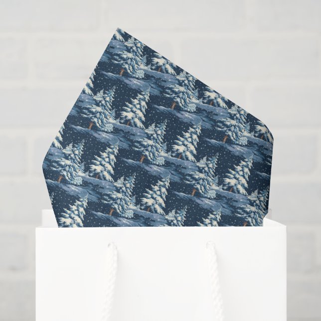 Winter snowy trees tiled pattern  tissue paper (Gift Bag)