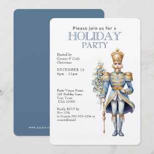 Winter Soldier in Blue & Gold HOLIDAY PARTY Invitation