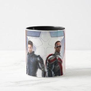 Winter Soldier & The Falcon in Front of Shield Mug