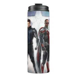 Winter Soldier & The Falcon in Front of Shield Thermal Tumbler