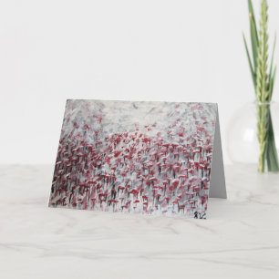 Winter Solstice Abstract Poppies in Winter, Greeti Holiday Card