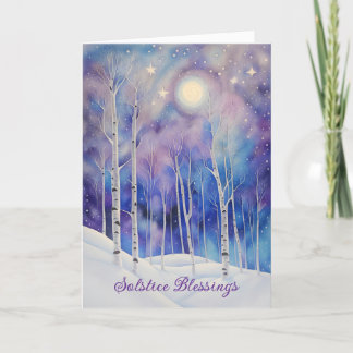 Winter Solstice Blessings Birch Trees in the Snow Card