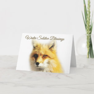 Winter Solstice Blessings Fox and Snow Card
