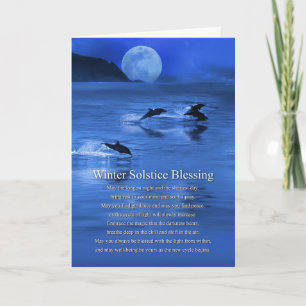 Winter Solstice Blessings Poem with Sea Dolphins Card