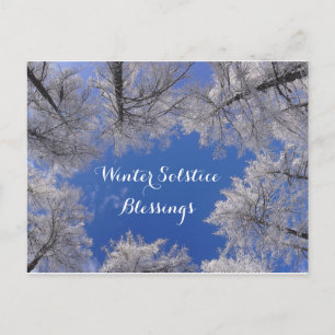 Winter Solstice Blessings Winter Trees and Sky Postcard
