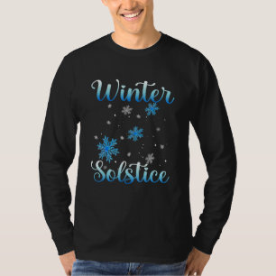 Winter Solstice  Blue Snowflake Blessed  Yule Holi T-Shirt