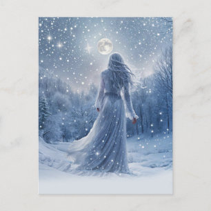 Winter Solstice Bohemian Snow Yule Holiday Postcard