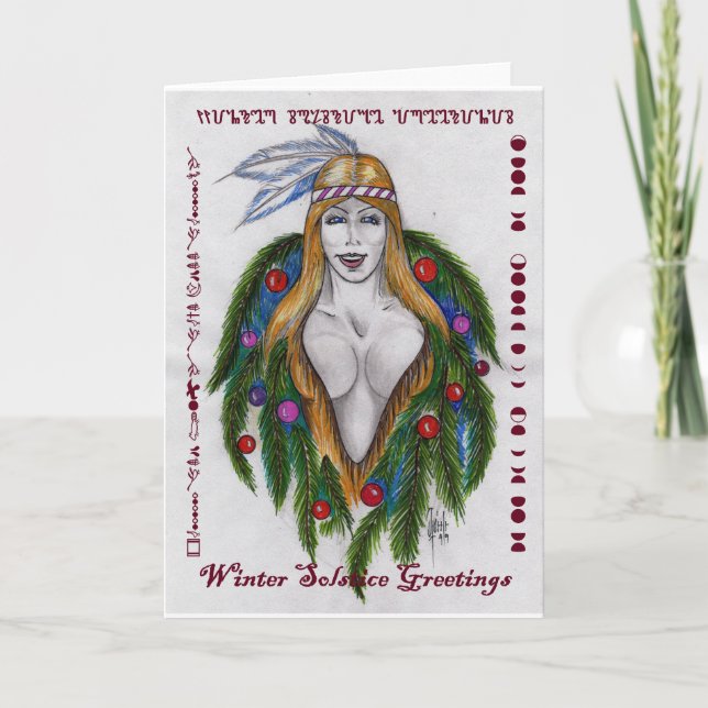 Winter Solstice Greetings Holiday Card (Front)