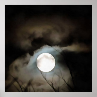 Winter Solstice Moon Celestial Art Poster