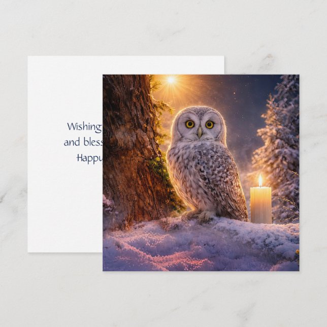 Winter Solstice Owl in the Snow Card (Front/Back)