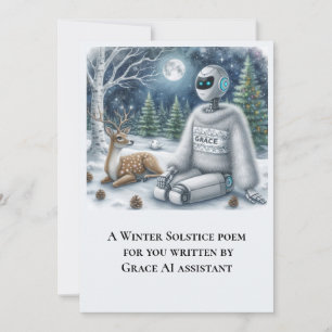Winter Solstice Poem by Grace AI Robot Flat Card