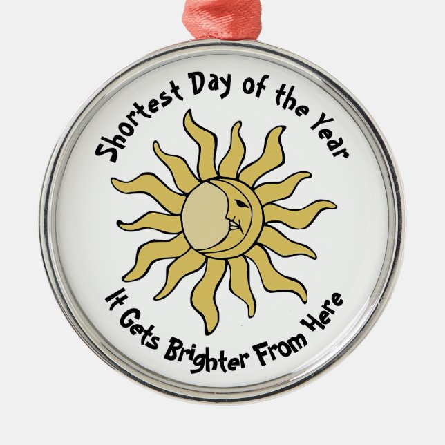 Winter Solstice Poem Metal Tree Decoration (Front)