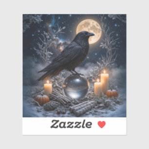 Winter Solstice Raven and Snow Yule