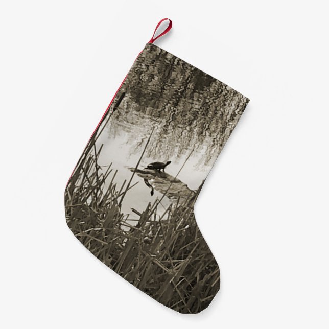 Winter Solstice Small Christmas Stocking (Front (Hanging))