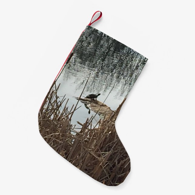 Winter Solstice Small Christmas Stocking (Front (Hanging))
