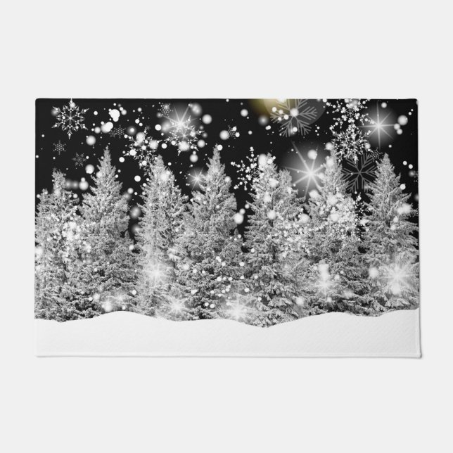 Winter Solstice Snowfall Doormat (Front)