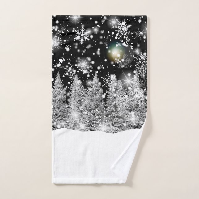 Winter Solstice Snowfall  Hand Towel (Hand Towel)