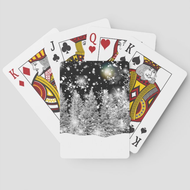 Winter Solstice Snowfall  Playing Cards (Back)