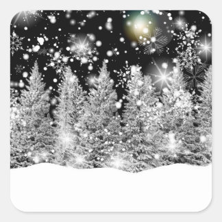 Winter Solstice Snowfall Square Sticker