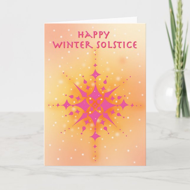 Winter Solstice with warm sun and snowflakes Holiday Card (Front)