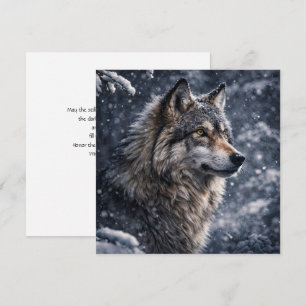 Winter Solstice Wolf in the Snow Night
