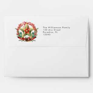 Winter Solstice Wreath Star Holiday Christmas Yule Envelope