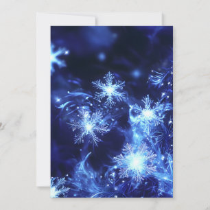 Winter Sparkle Blue Snowflakes Holiday Card