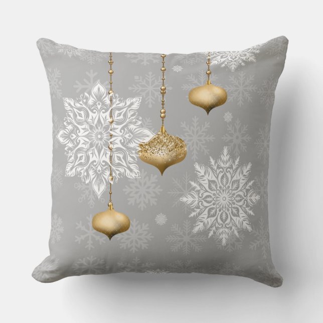 Winter Sparkle Ornament Decorative Pillow (Front)