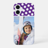 Winter Sport Photo Royal Purple White Polka Dot