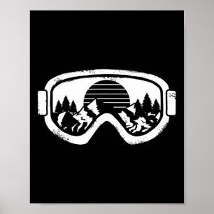 Winter Sport Ski Snowboard Snow Landscape Goggles  Poster