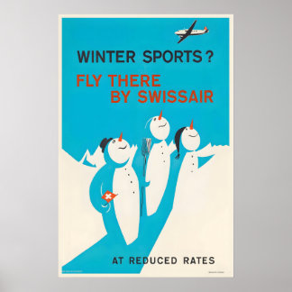 Winter Sport Switzerland Fly There by the Plane Poster
