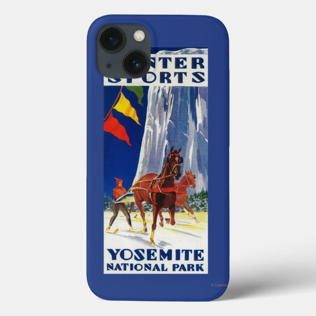 Winter Sports at Yosemite PosterYosemite, CA Case-Mate iPhone Case (Back)